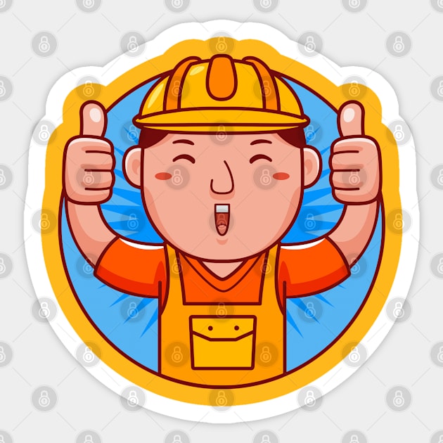 Builder Man Sticker by MEDZ